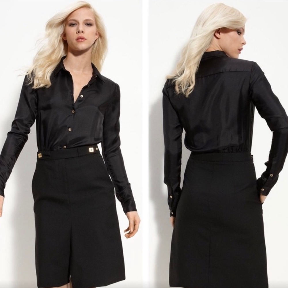 Diane Von Furstenberg Black Midi Dress